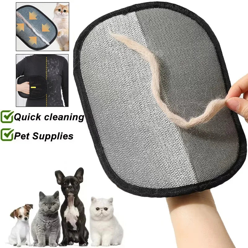 Portable Pet Hair Remover Gloves — Washable Dehairing Gloves for Clothes & Pets