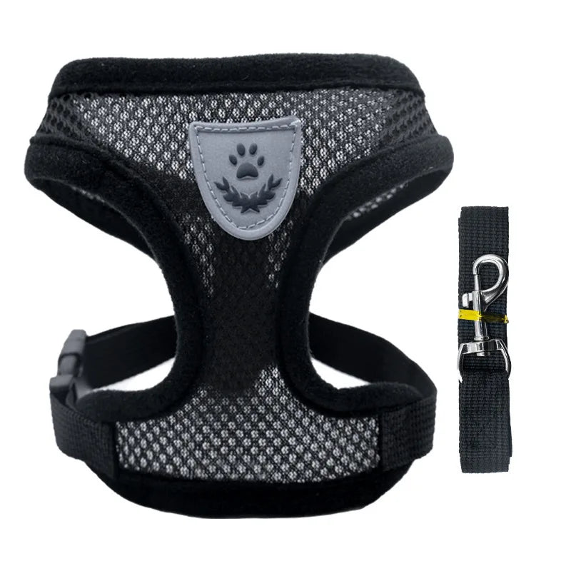 Breathable Pet Chest Harness & Leash — Outdoor Walking Strap for Dogs & Cats