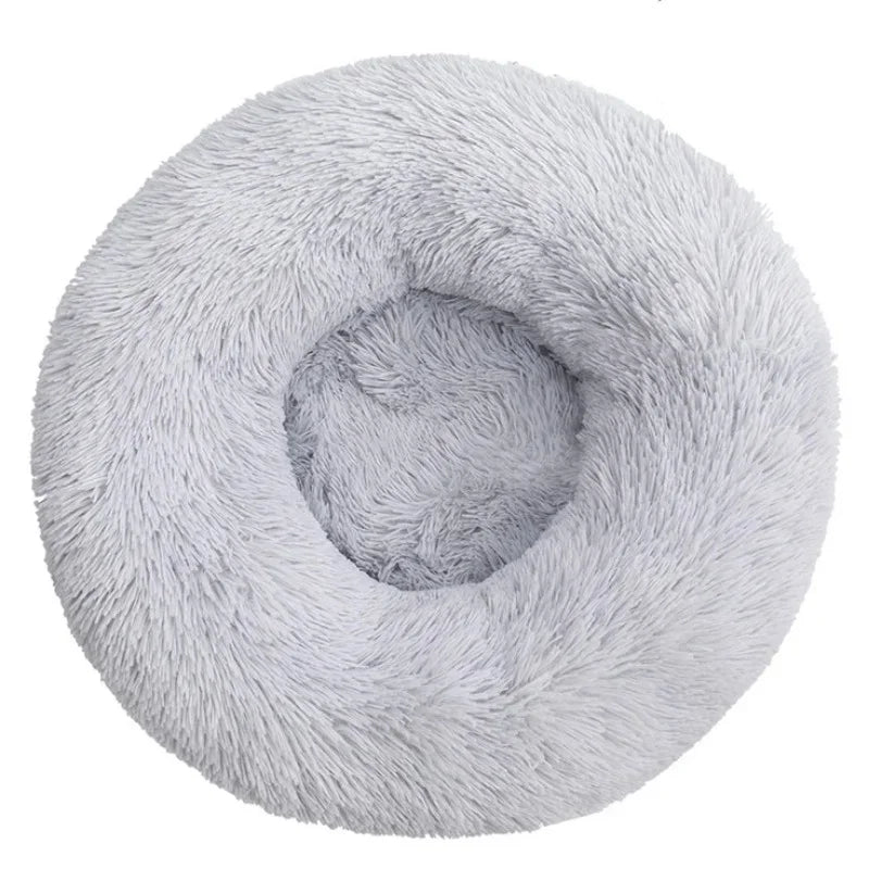 Round Plush Pet Bed — Super Soft Dog & Cat Bed, 6 Sizes (40-90cm)