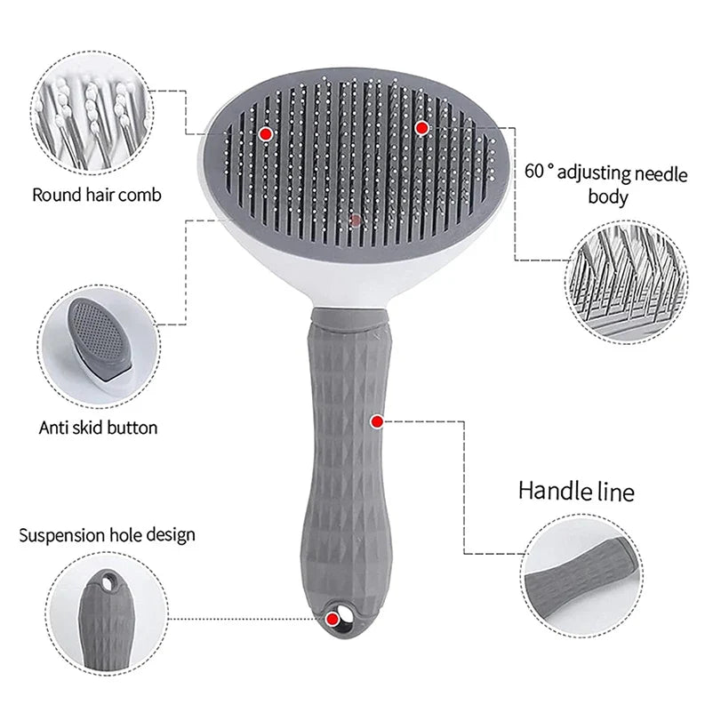 Stainless Steel Pet Comb — Effective Floating Hair Remover for Cats & Dogs