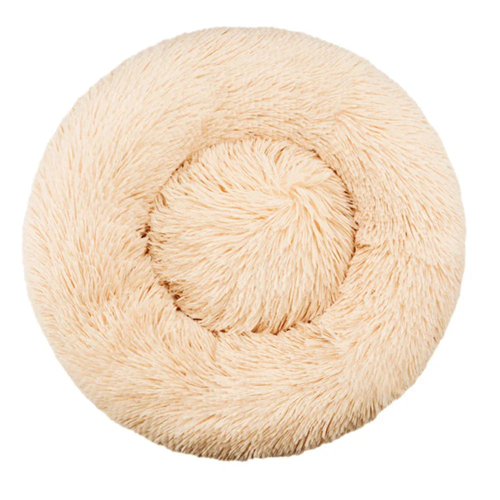 Round Plush Pet Bed — Super Soft Dog & Cat Bed, 6 Sizes (40-90cm)